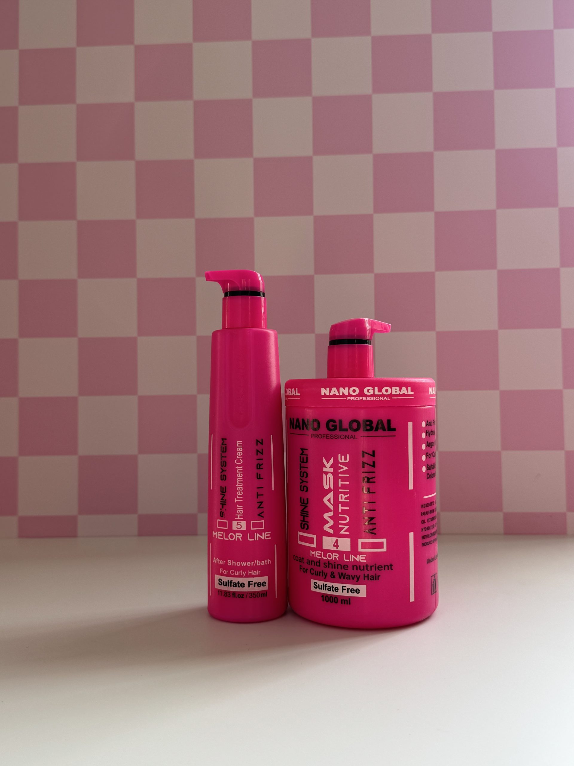 پکیج اقتصادی ماسک داخل حمام و بعد حمام موی فر نانوگلوبال صورتی